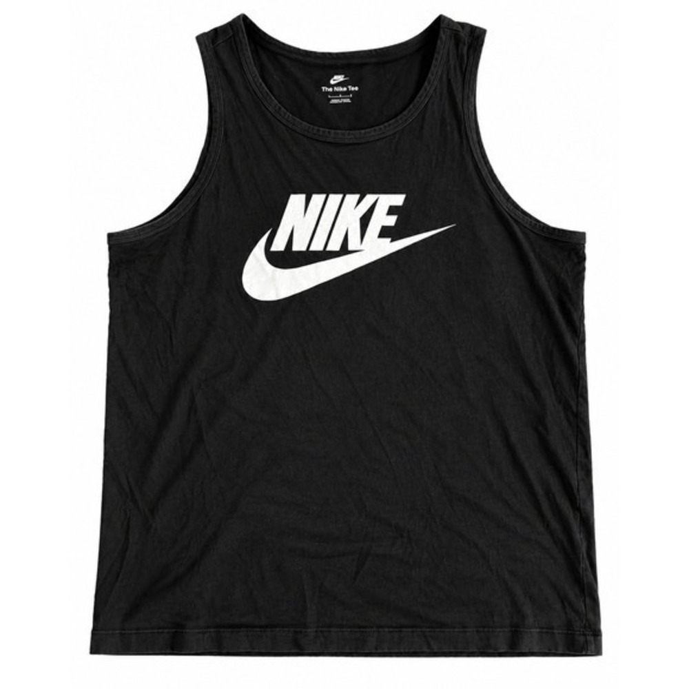Nike Black White Swoosh Logo Tank Top Sleeveless Shirt Size L